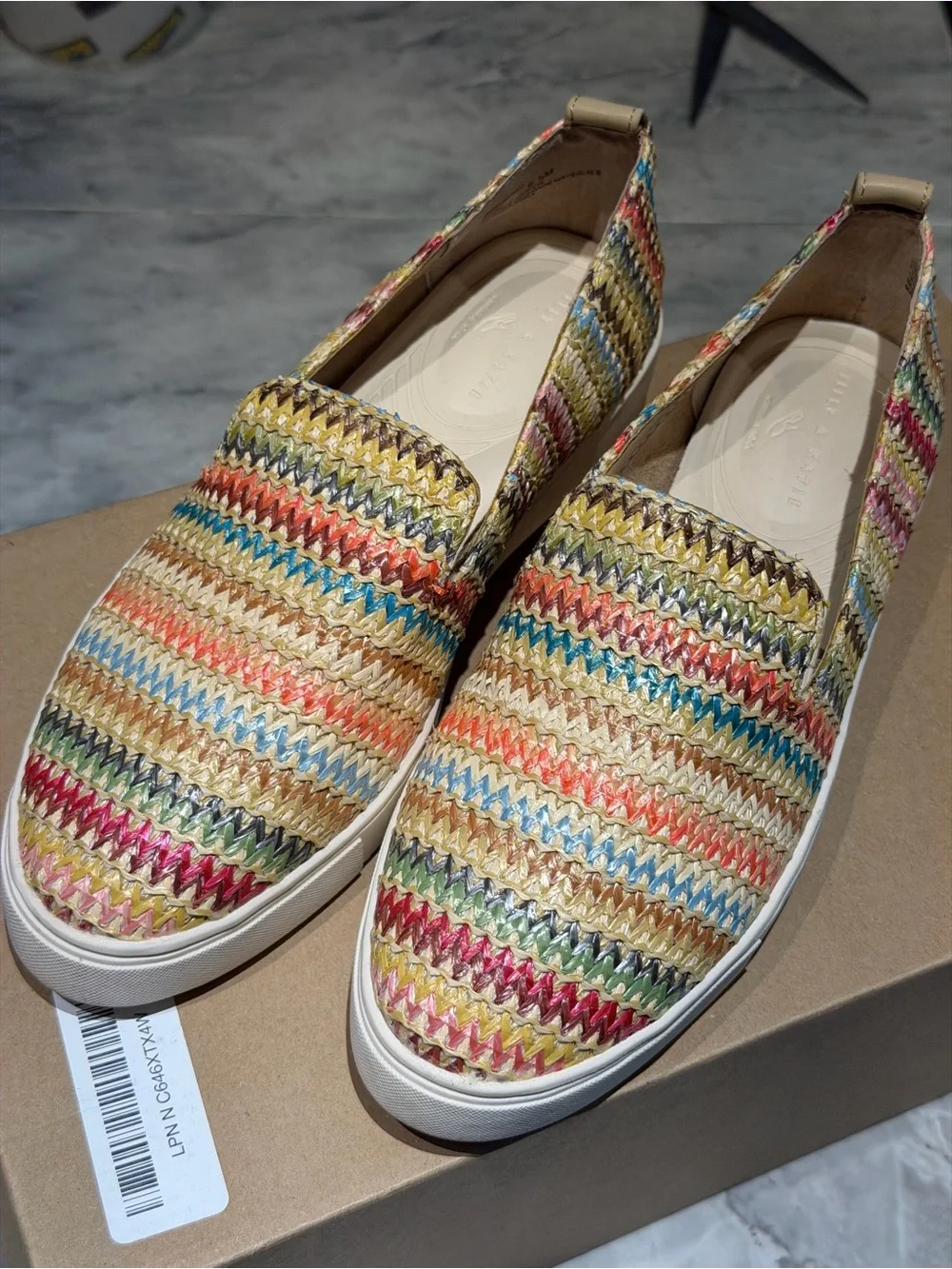 Kelly & Katie Multicolor Woven Slip-On Sneakers no box